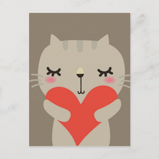 Cartão Postal Coelho bonito com amor (Frente)