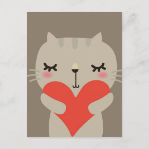 Cartão Postal Coelho bonito com amor