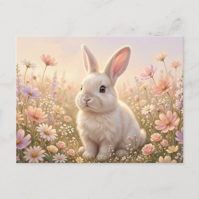 Cartão Postal Coelho Branco (Frente)