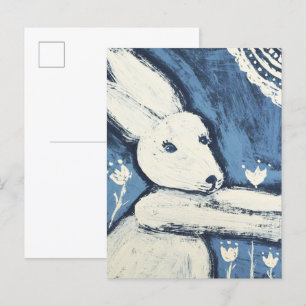 Cartão Postal Coelho Branco