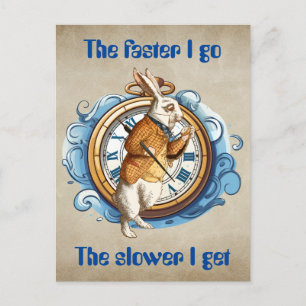 Cartão Postal Coelho Branco, Alice No Caráter Maravilhoso.