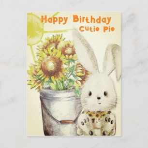 Cartão Postal Coelho Cachorro Coelho Laranja Amarelo Amarelo