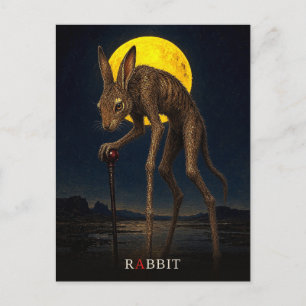 Cartão Postal Coelho Cane gótico Surreal