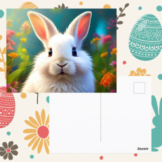 Cartão Postal Coelho Caprichoso da Primavera | Correio Feliz Flo