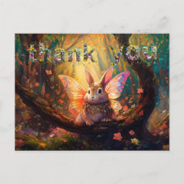 Cartão Postal Coelho caprichoso floresta encantada Obrigado