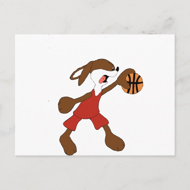 Cartão Postal Coelho Cartoon Michael Jordan Fan (Frente)