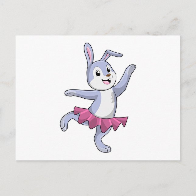 Cartão Postal Coelho como Bailarina no Ballet (Frente)