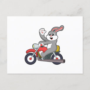 Cartão Postal Coelho como Biker com motocicleta.PNG