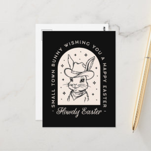 Cartão Postal Coelho da Páscoa feliz escuro western piadas de cu