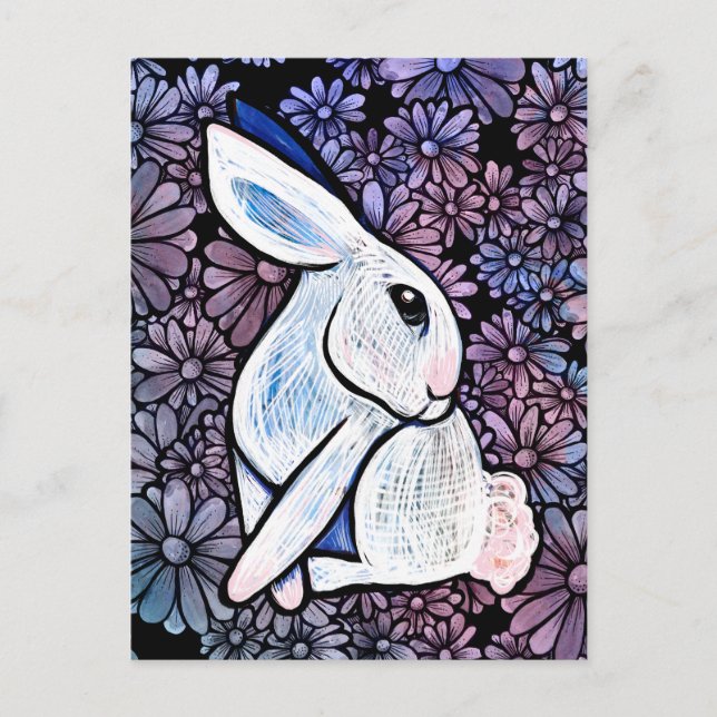Cartão Postal Coelho da Páscoa Ostara da Primavera               (Frente)