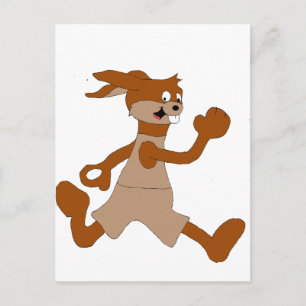 Cartão Postal Coelho de Cartoon corrida