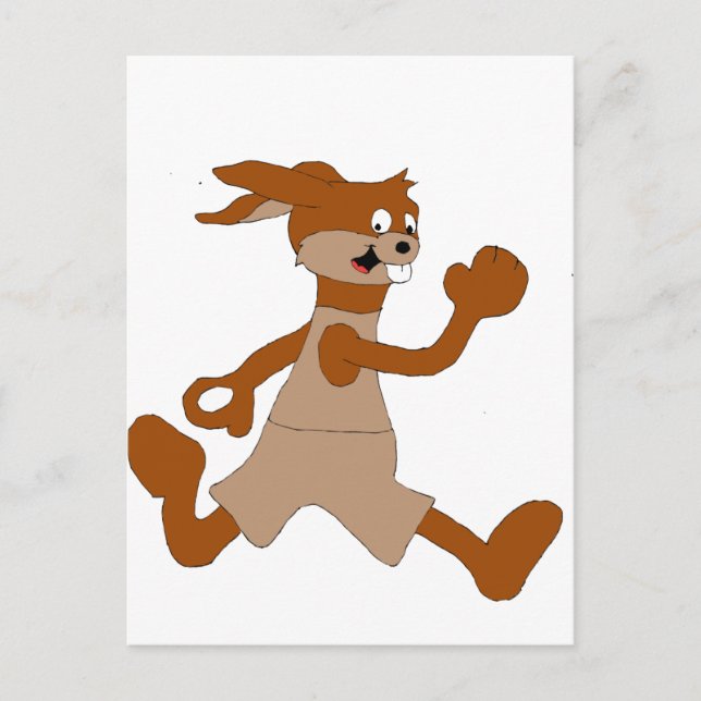 Cartão Postal Coelho de Cartoon corrida (Frente)