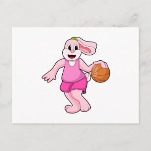 Cartão Postal Coelho em Esportes de Basquete