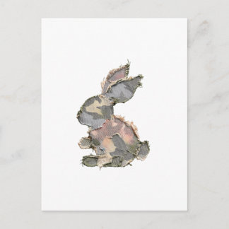 Cartão Postal Coelho Engraçado Crochê Remendo Camuflagem Coelho 