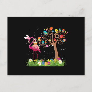 Cartão Postal Coelho Flamingo Páscoa 2021   Fãs de Flamingo Fofo
