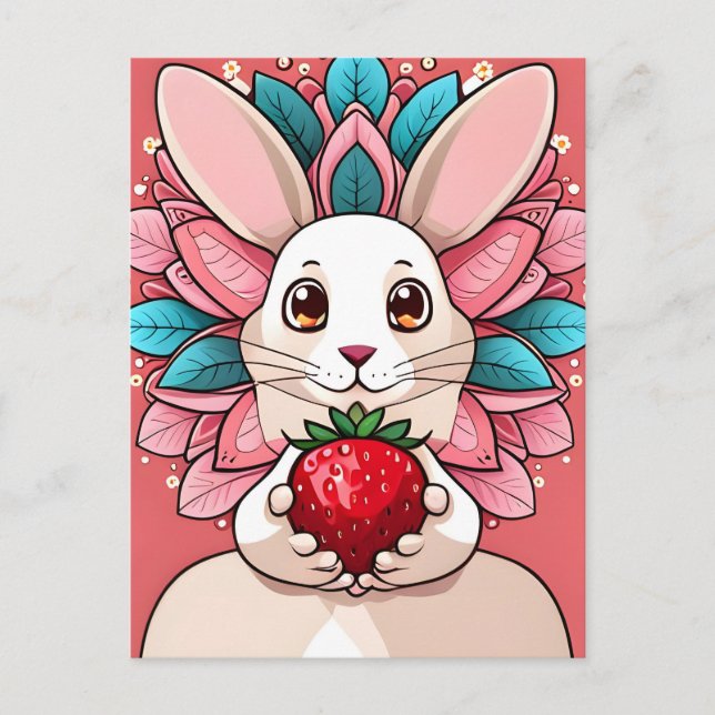 Cartão Postal Coelho, Morango, Mandala, Pós-cruzamento (Frente)