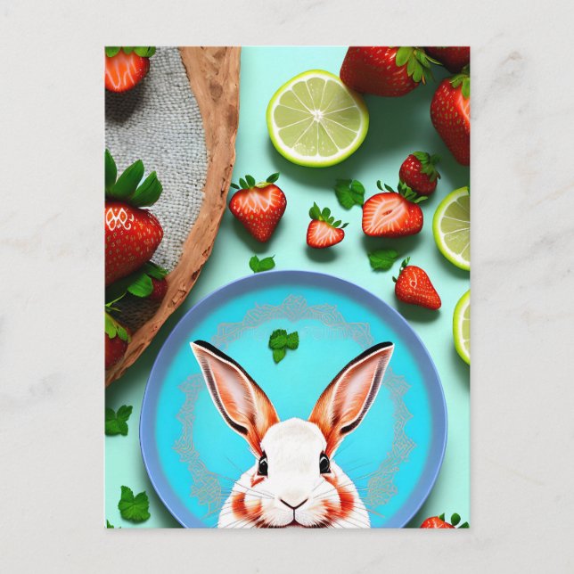 Cartão Postal Coelho, Morango, Mandala, Pós-cruzamento (Frente)