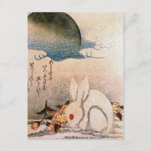 Cartão Postal Coelho na neve - Japonês - por Hokushu