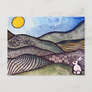 Cartão Postal Coelho Primavera