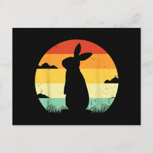 Cartão Postal Coelho Retro Vintage Estilo Anos 80 Amante de Coel