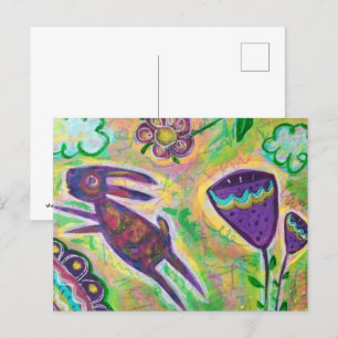 Cartão Postal Coelho Roxo