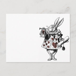 Cartão Postal Coelhos brancos de corações - Alice no País das Ma