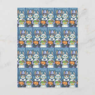 CARTÃO POSTAL COELHOS DE PILGRIM, PRIM E BOM AGRADECIMENTO