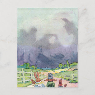 Cartão Postal Coelhos sob nuvens escuras