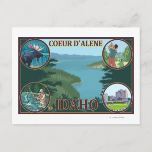 Cartão Postal Coeur D'Alene, IdahoCartaz de Viagem Cênica