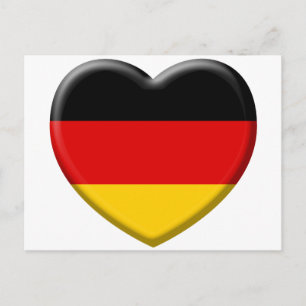 Cartão Postal Coeur drapeau Allemand j'aime l'Allemagne