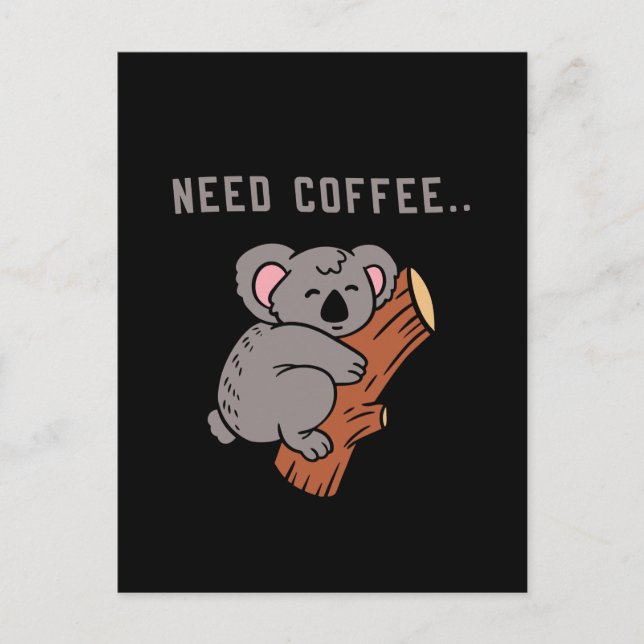 Cartão Postal Coffee Design Funny (Frente)