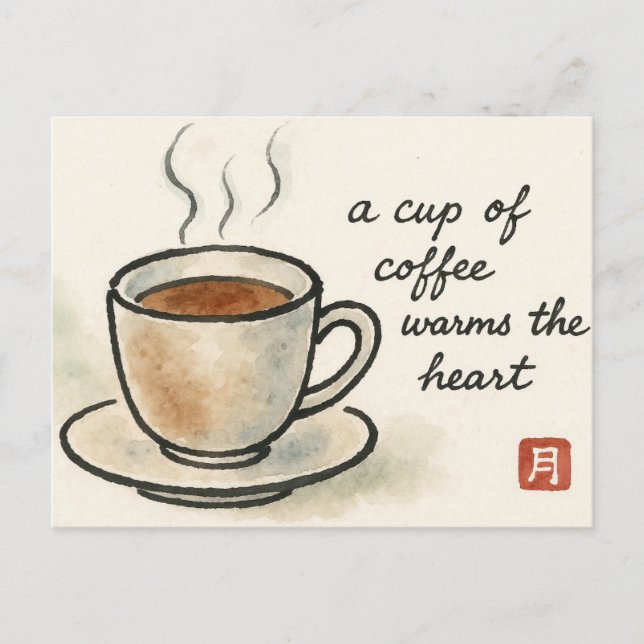 Cartão Postal Coffee Etegami Postcard (Frente)