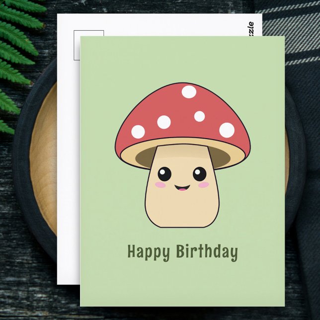 Cartão Postal Cogumelo Fofo (Cute Mushroom Postcard)