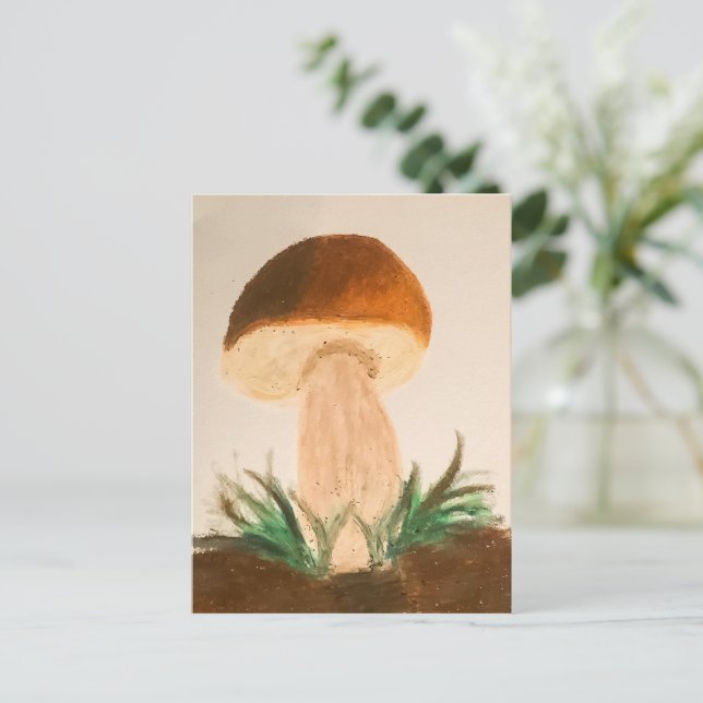 Cartão Postal Cogumelo Porcini (Em pé/Frente)