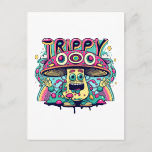 Cartão Postal Cogumelo Trippy Feliz