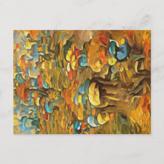 Cartão Postal Cogumelos na floresta primavera