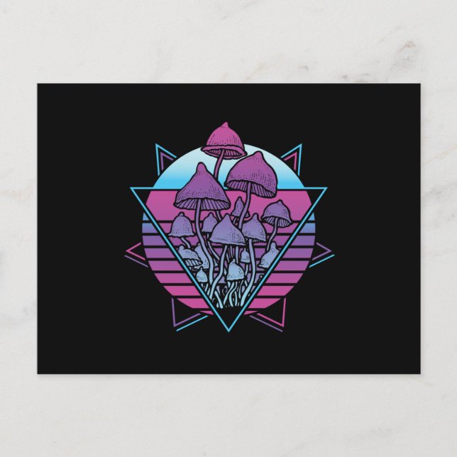 Cartão Postal Cogumelos Vaporwave (Frente)