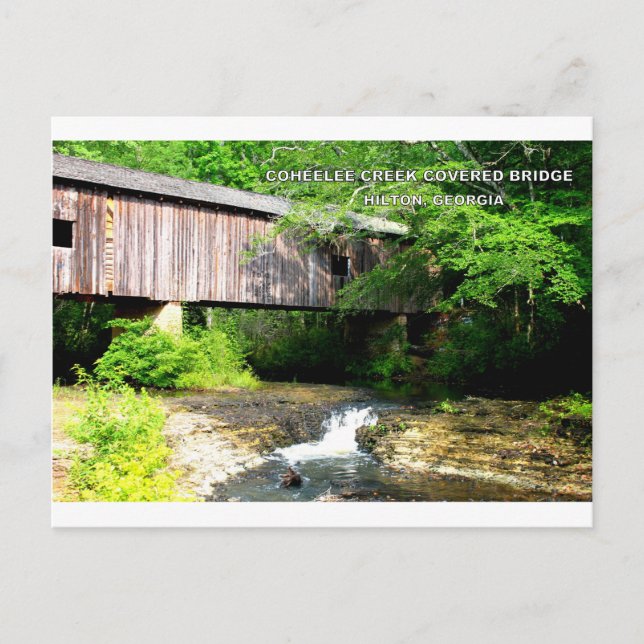 CARTÃO POSTAL COHEELEE CREEK COVERED BRIDGE - HILTON, GA (Frente)
