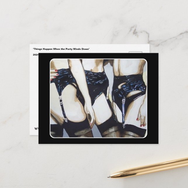 Cartão Postal 'Coisas Acontecem' Pintura em um (Frente/Verso In Situ)