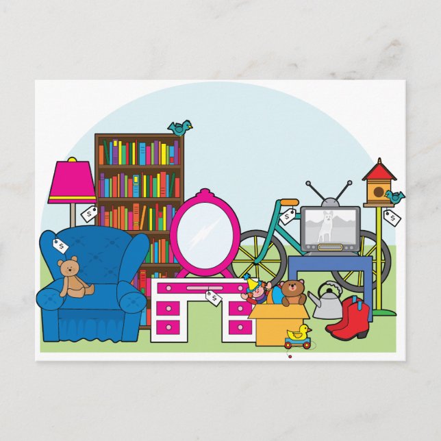 Cartão Postal Coisas de venda de garagem (Frente)