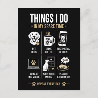 Cartão Postal Coisas que Faço Tempo Livre Pai de Cachorro Repita