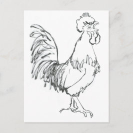 Cartão Postal Cokerel doodle