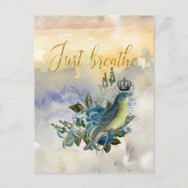 Cartão Postal Colagem Apenas Respire