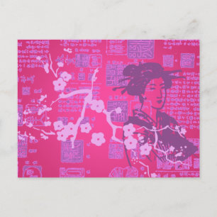 Cartão Postal Colagem Asiática Vintage