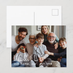 Cartão Postal Colagem Chic de Roteiro de Família 