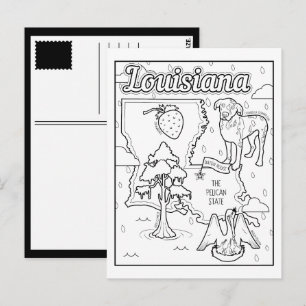 Cartão Postal colagem colorida da louisiana