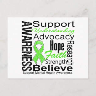 Cartão Postal Colagem - Consciência da Saúde Mental