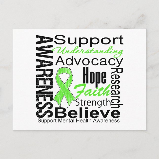 Cartão Postal Colagem - Consciência da Saúde Mental (Frente)