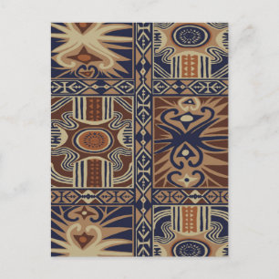 Cartão Postal Colagem Contemporâneo Tribal Africano