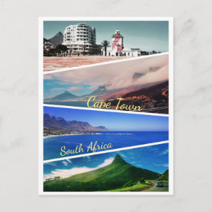 Cartão Postal Colagem da África do Sul na Cabeça do Leão